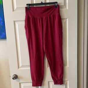 Athleta High Rise Salutation Jogger Pants Color Maroon